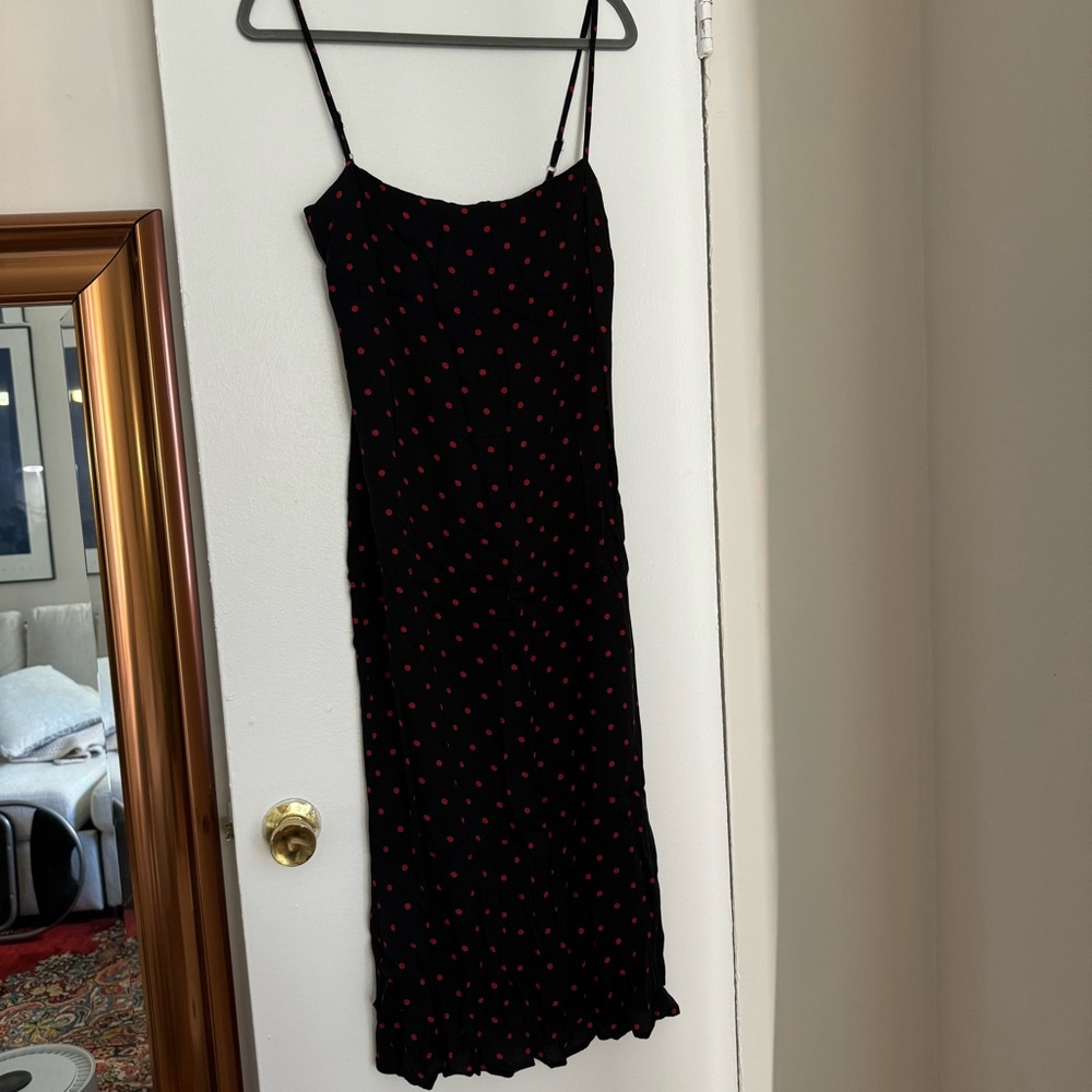Reformation Red Polka Dot Slip Dress